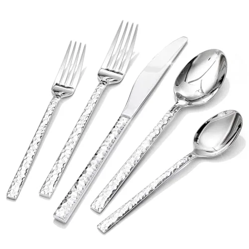 Kingstone Hammered Silverware Set for Four