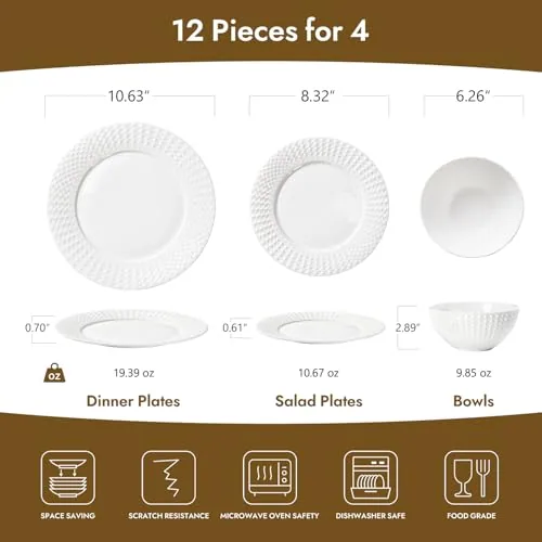 Kingstone Rhombus Edge China for Four
