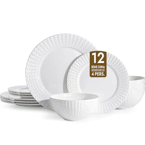 Kingstone Rhombus Edge China for Four