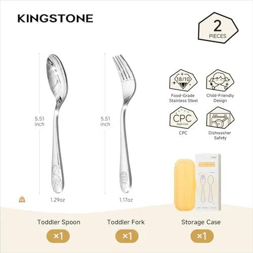 Kingstone Honey Bear Toddler Utensils