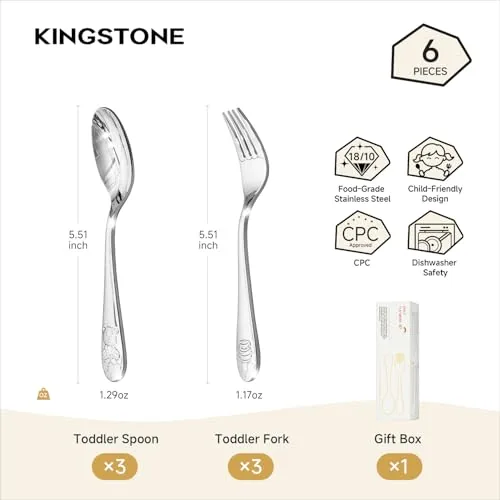 Kingstone Six-Piece Small Toddler Utensils